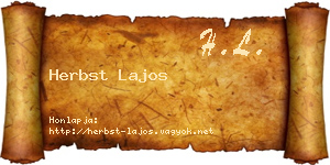 Herbst Lajos névjegykártya